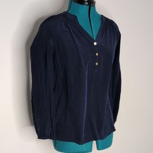 Lilly Pulitzer Navy Blue Silk Top